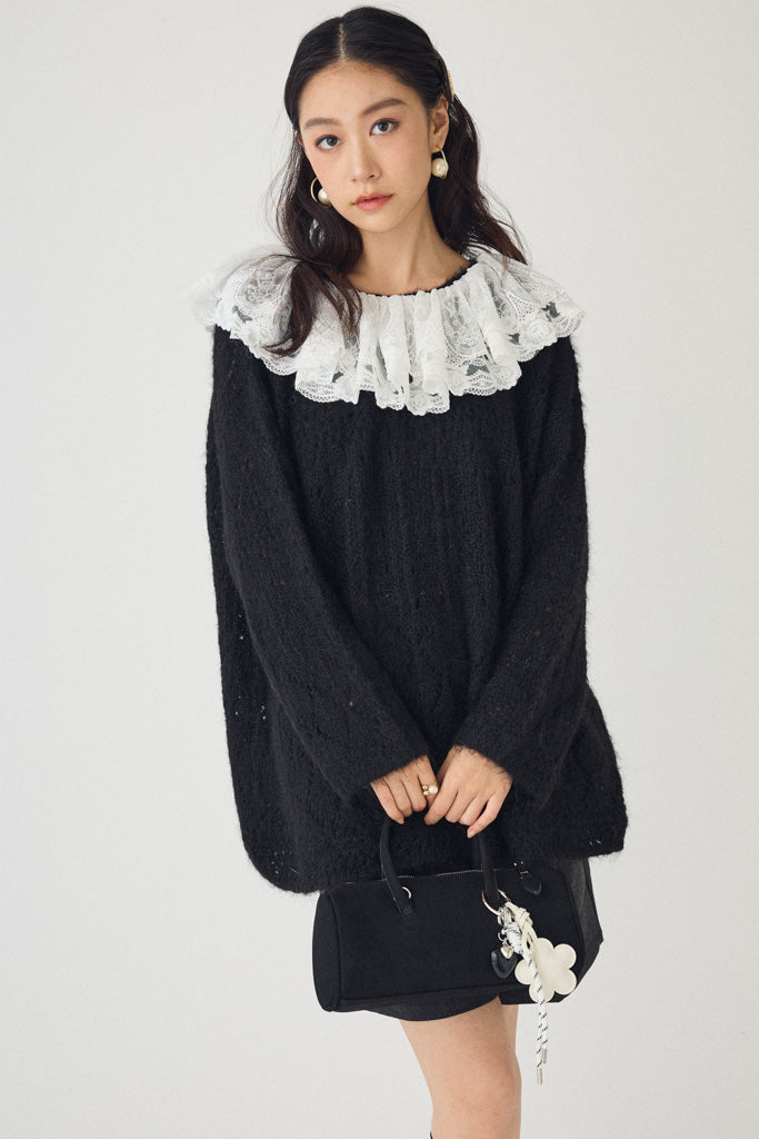 [予約]ダブルレースカラードッキングニット