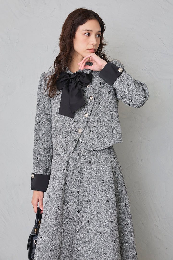 [予約]クラシックラインツイードリボン2wayセットアップ