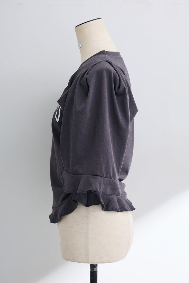 [予約]ロゴパフスリーブデザインTシャツ