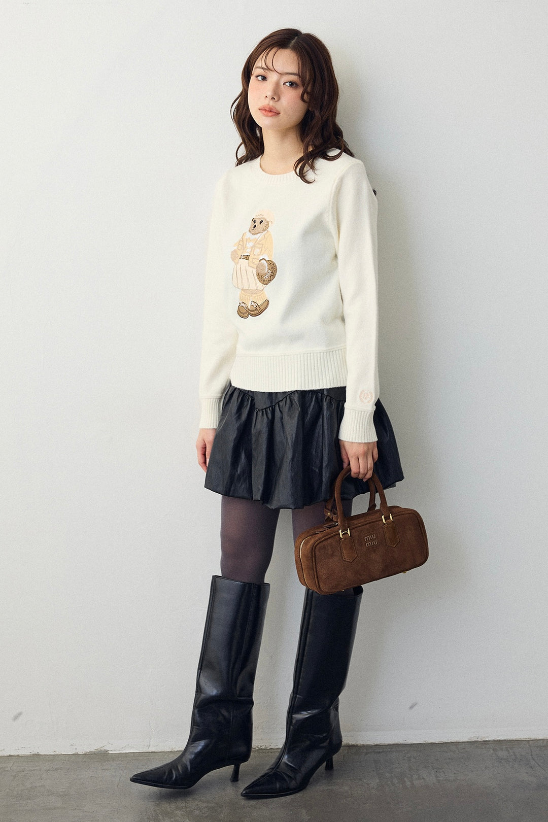 [予約]モチーフベアニットプルオーバー