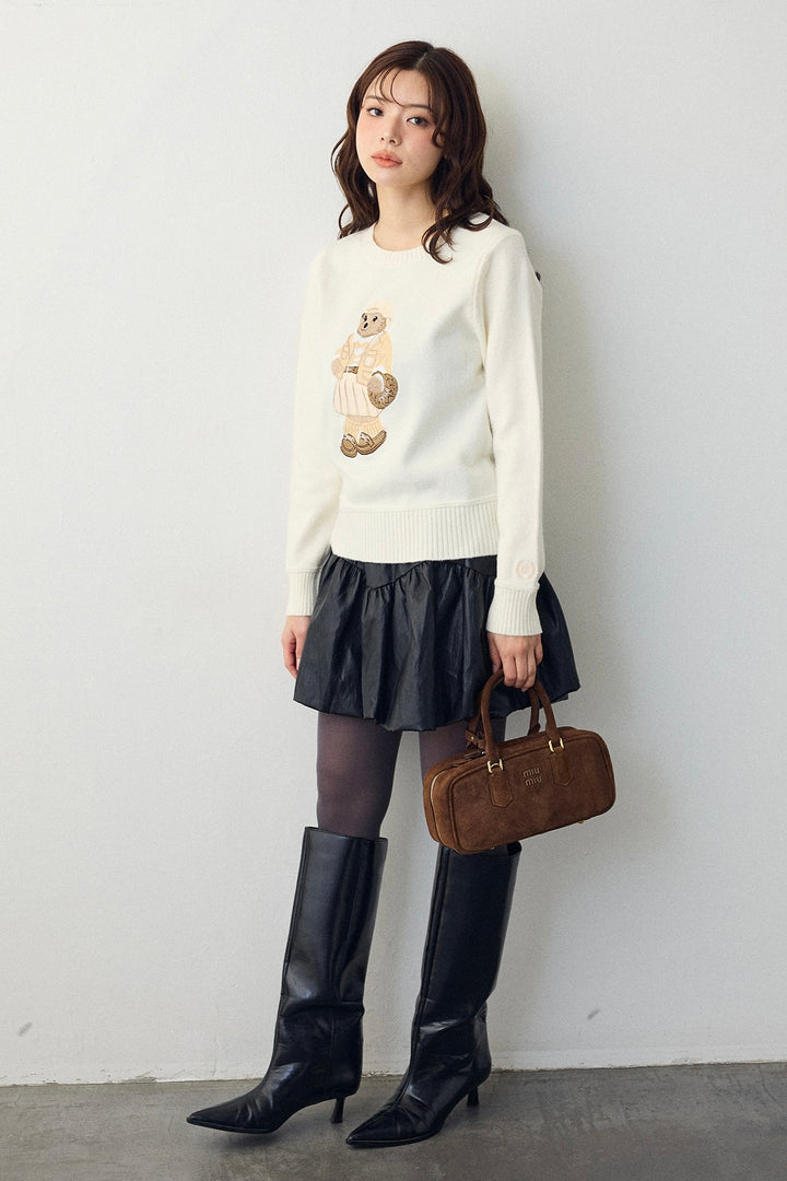 [予約]モチーフベアニットプルオーバー