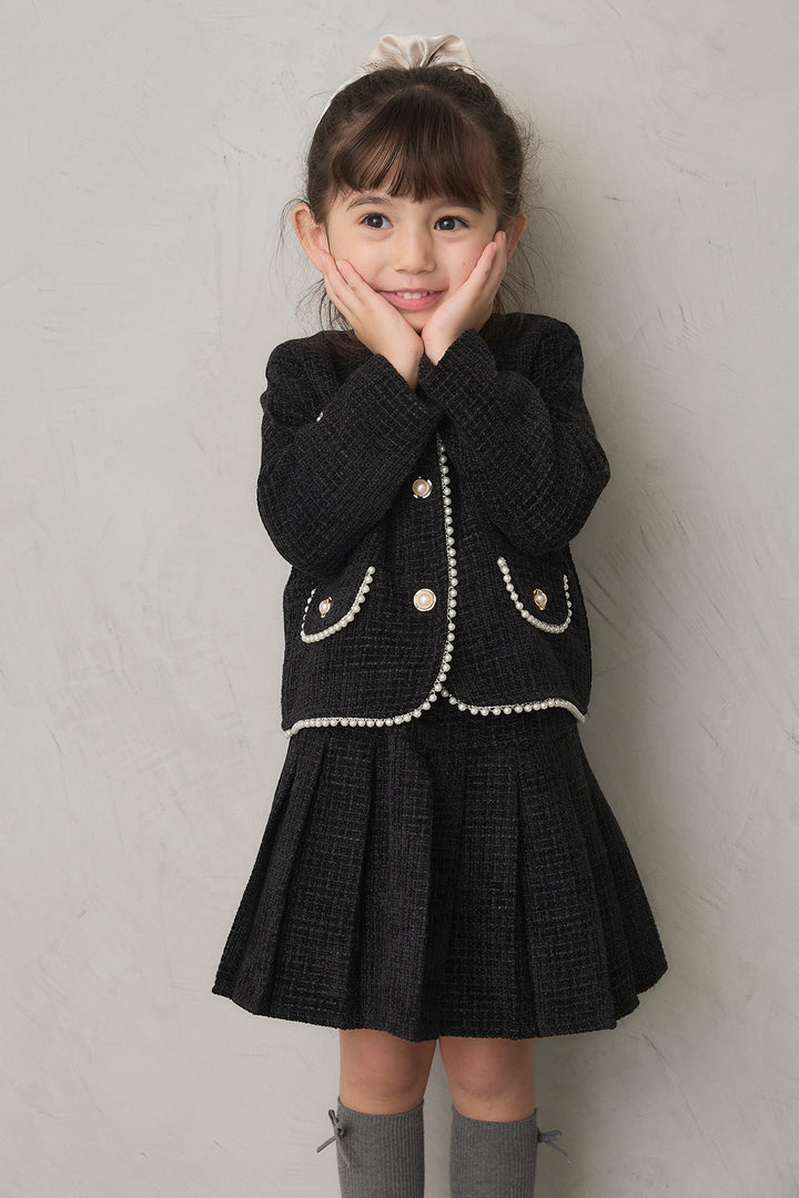 [予約]パールツイードジャケット＋プリーツスカートセット