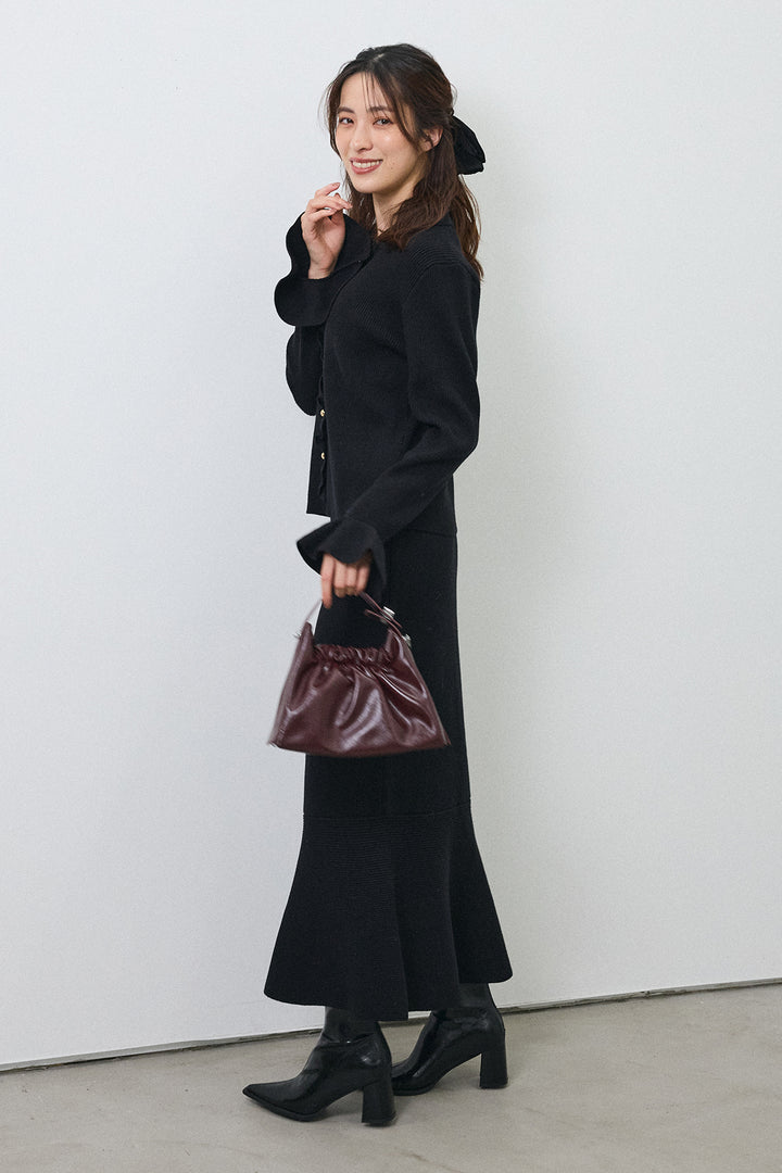 [予約]フロントラッフルデザインニットセットアップ