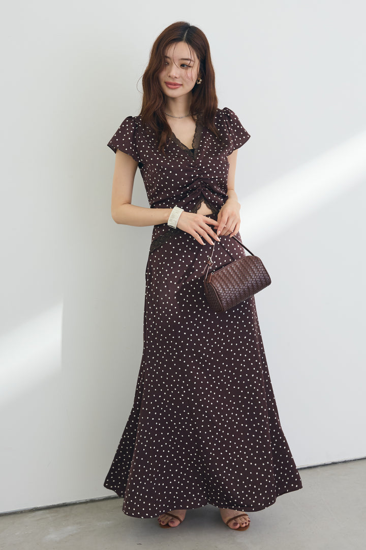 [予約]フロントカットドット美シルエットワンピ