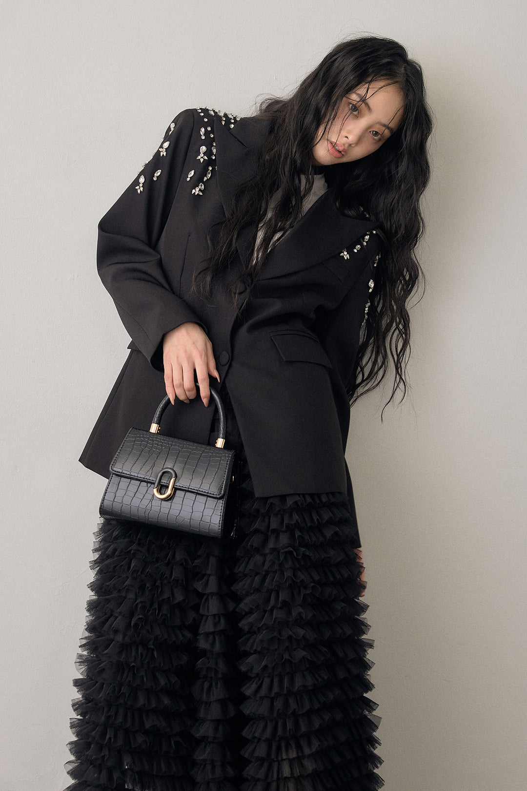 [予約]ショルダービジューマニッシュジャケット