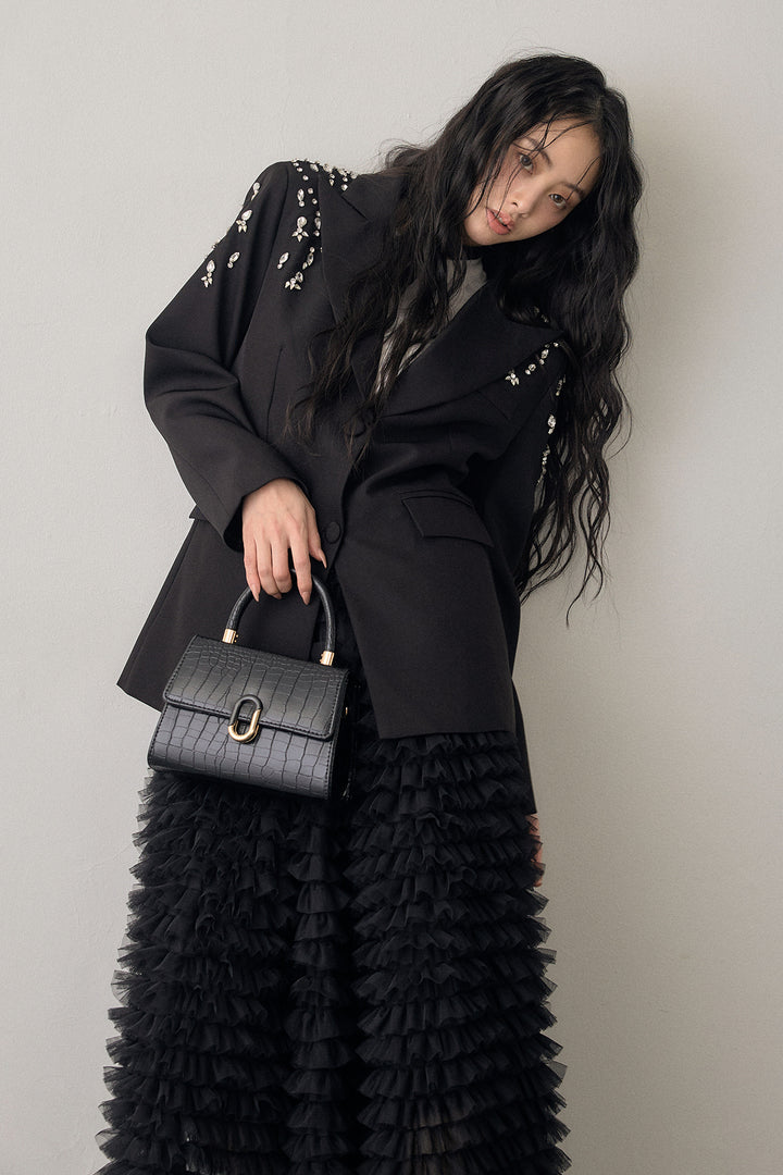 [予約]ショルダービジューマニッシュジャケット