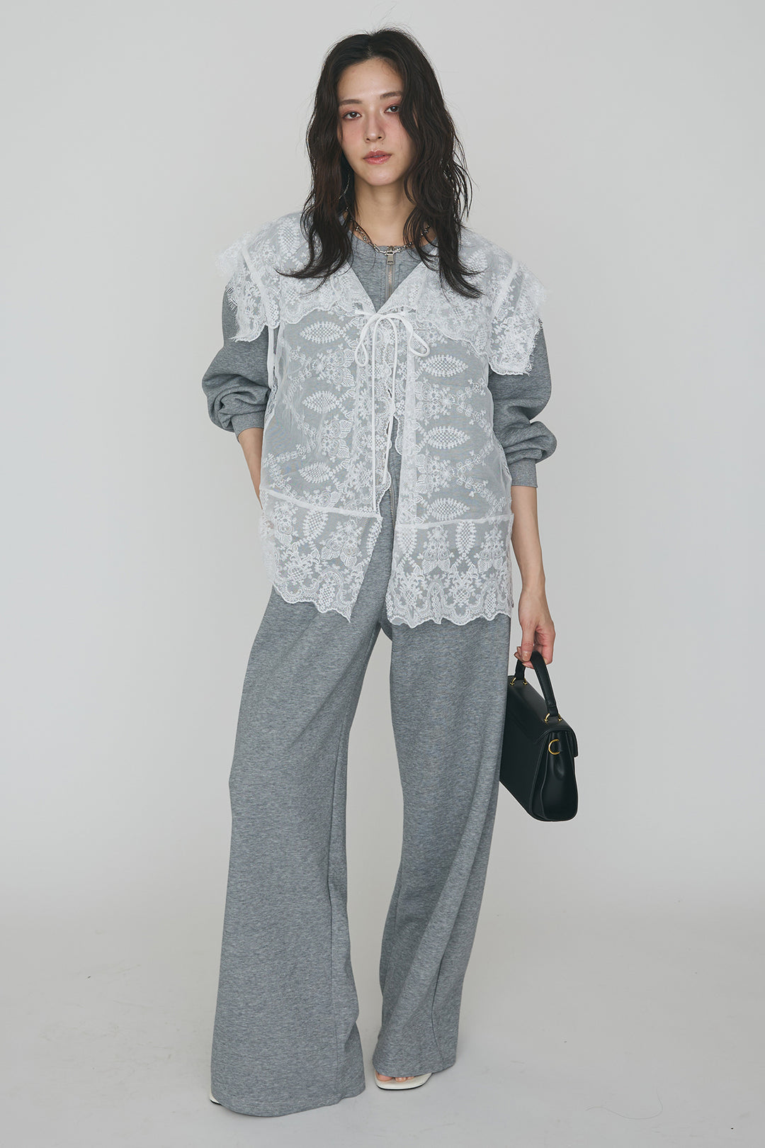 [予約]総レースカラーベストセットスウェットパンツセットアップ