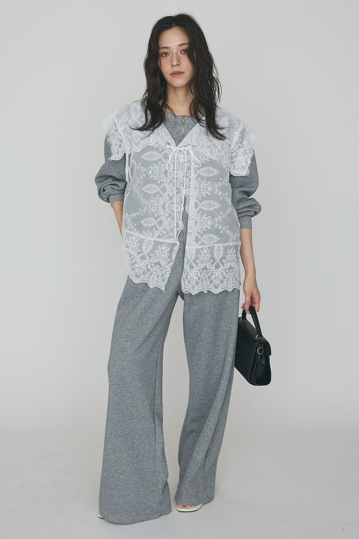[予約]総レースカラーベストセットスウェットパンツセットアップ