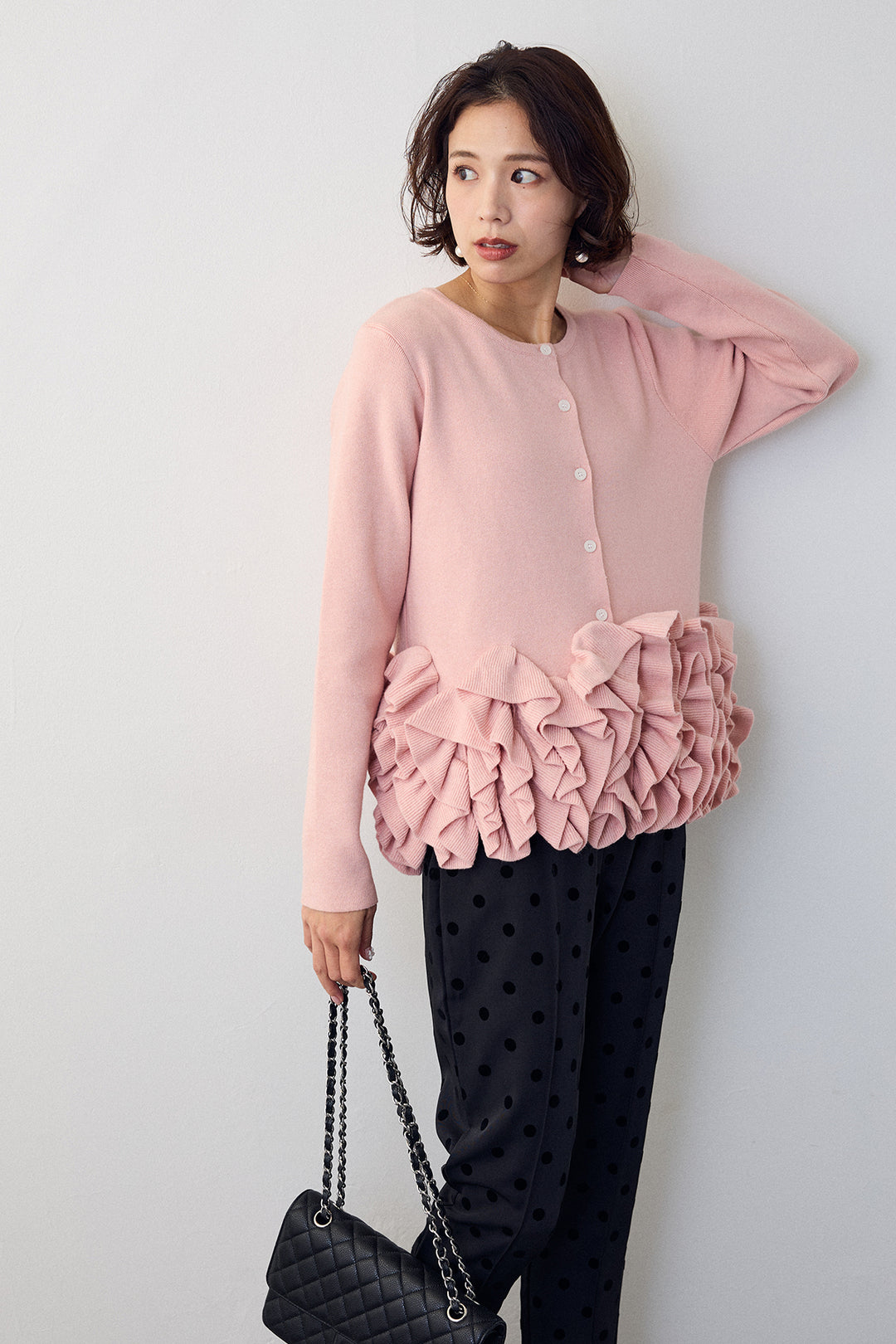 [予約]フリルホイップニットカーディガン