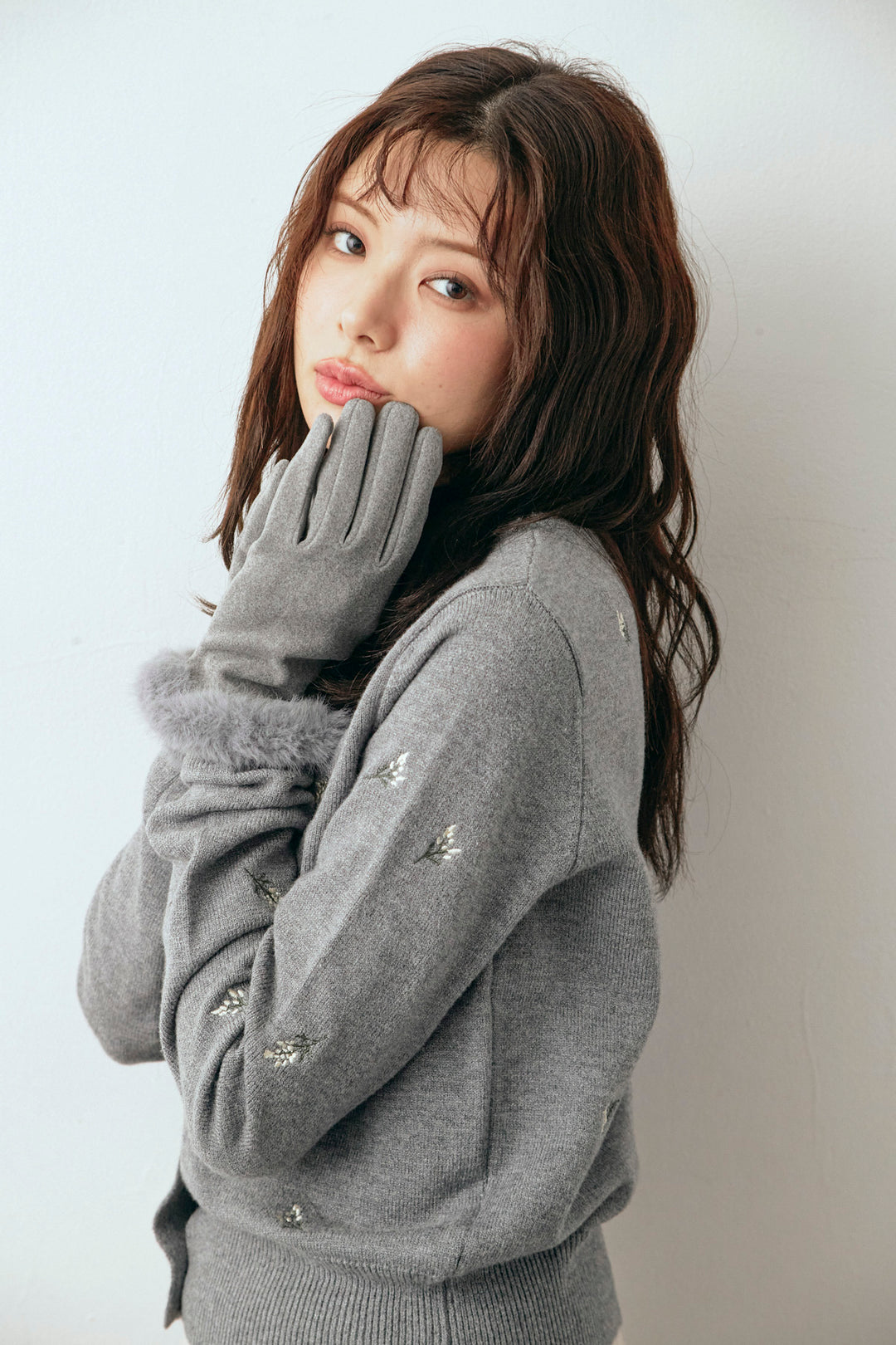 [予約]ファー付きタッチグローブ