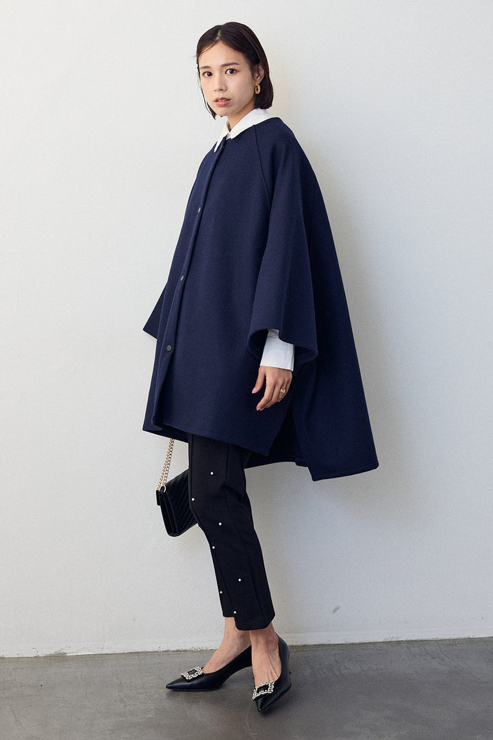 [予約/SET]ウールライクドルマンポンチョコート+センターシームランダムパールパンツ(2set)