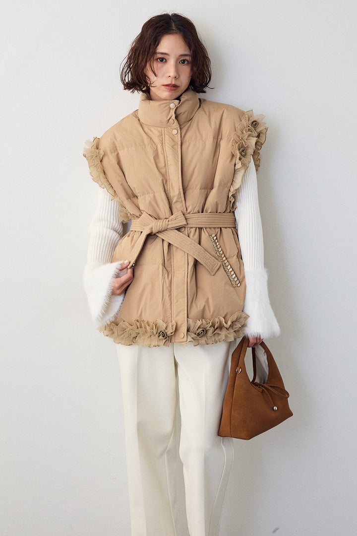 [予約]フリルチュールスリーブ美ラインベスト