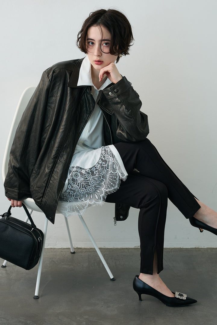 [予約]グロッシーワッシャーレザーライクジャケット