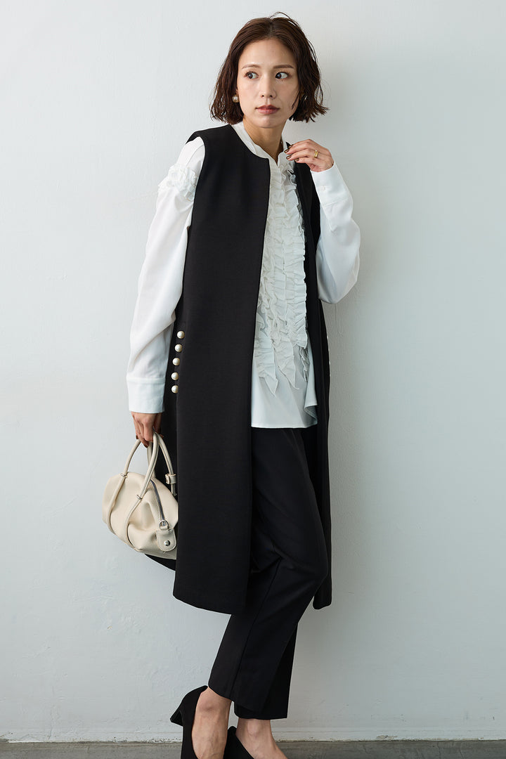 [予約]Iラインフリルホイップブラウス