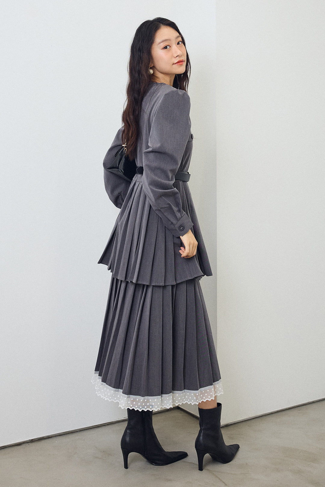 [予約]ダブルプリーツクラシカルワンピース