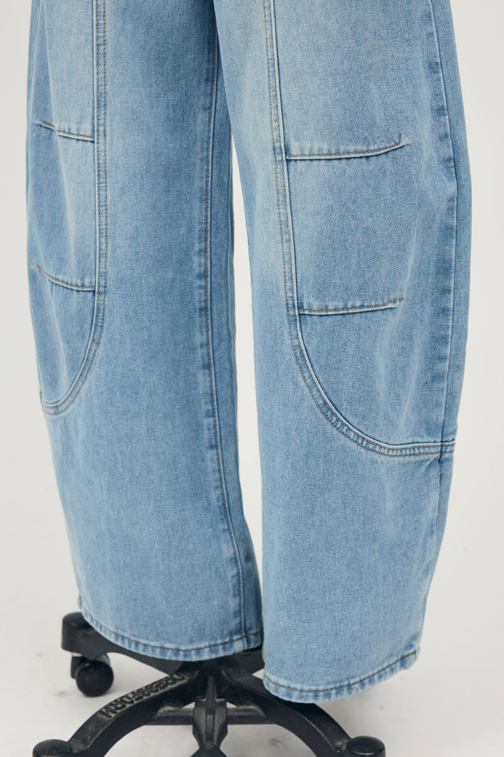 [予約]ステッチ美ラインカーブデニムパンツ