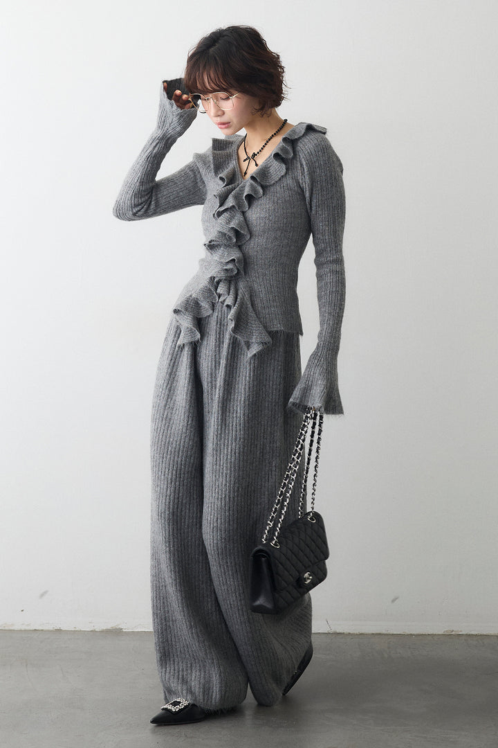 [予約]フロントフリル美ラインニットセットアップ