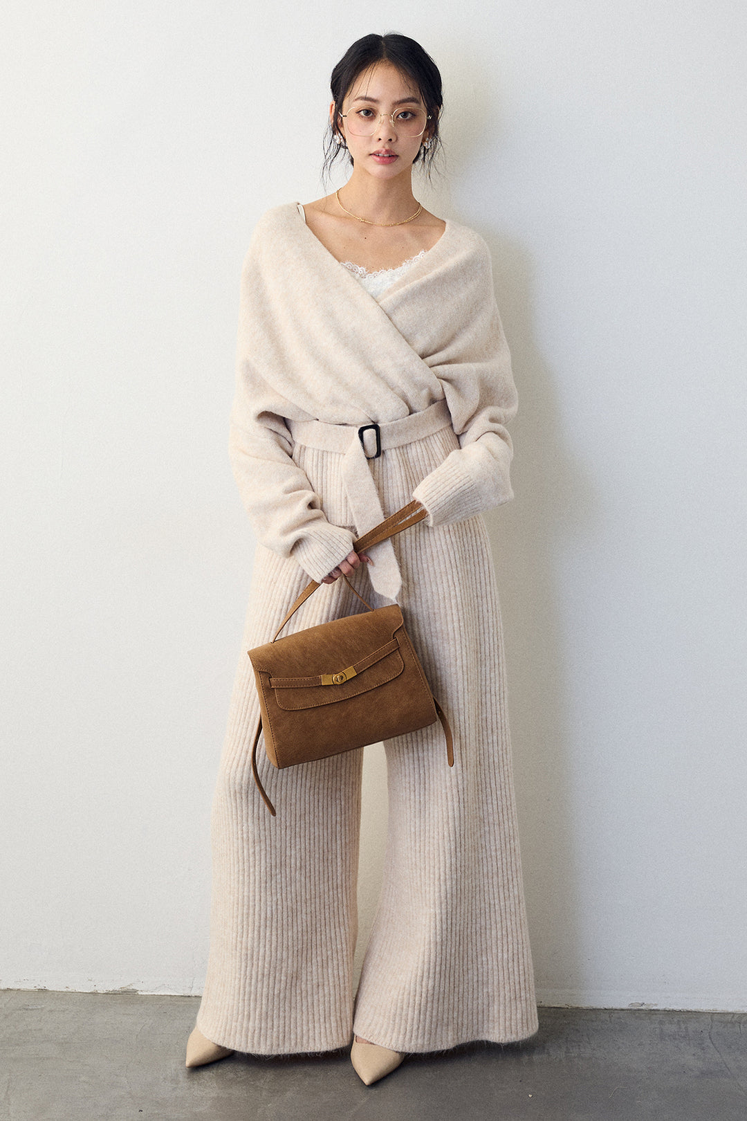 [予約]カシュクール美ラインニットセットアップ