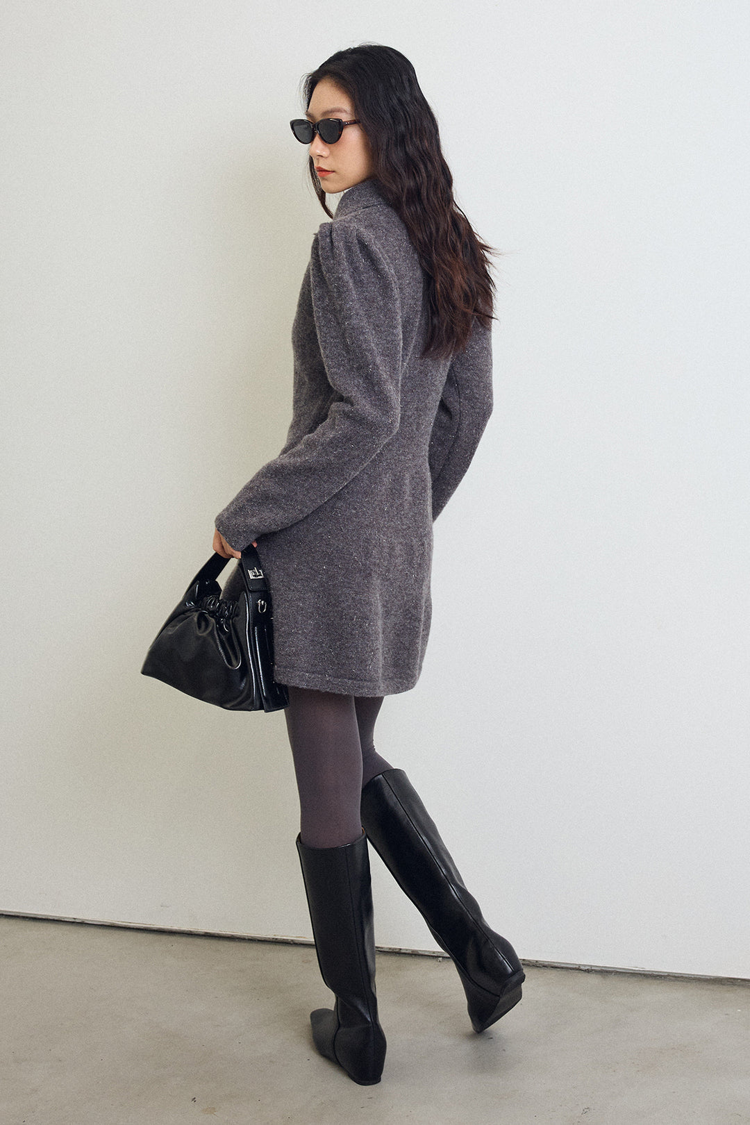 [予約]セミフレアラインニットミニワンピ