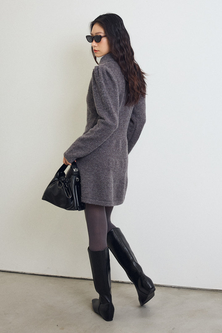 [予約]セミフレアラインニットミニワンピ