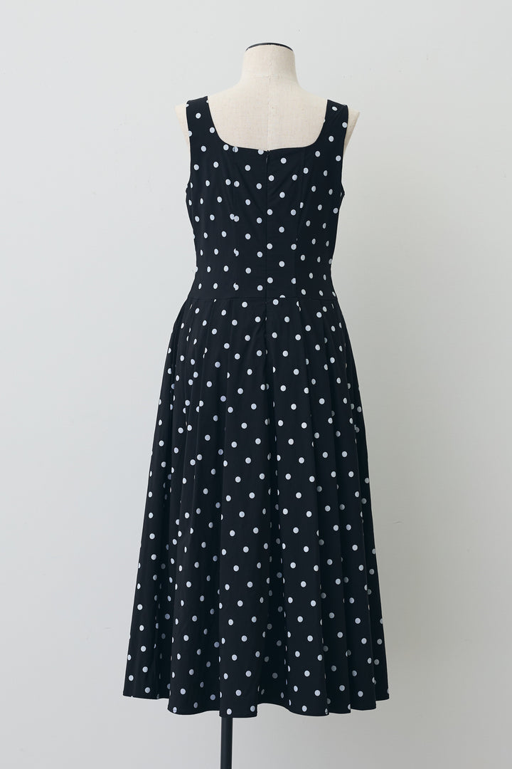 [予約]ドットレトロシルエットワンピース