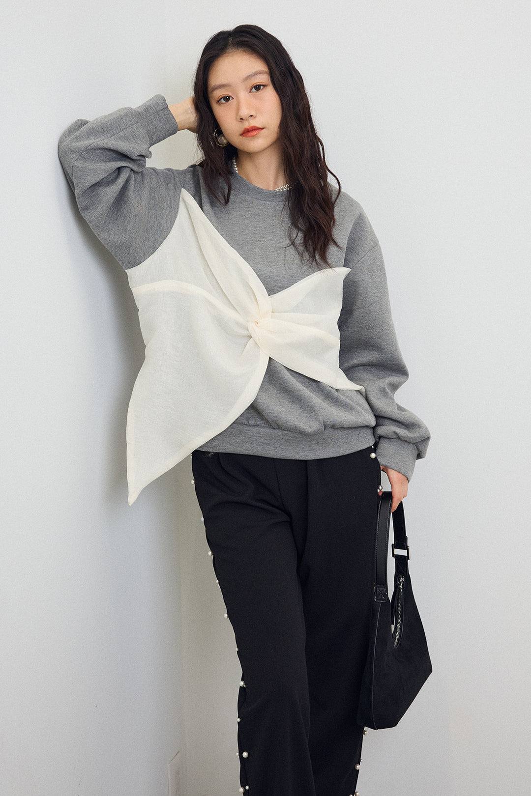 [予約]オーガンジーBIGリボンプルオーバー