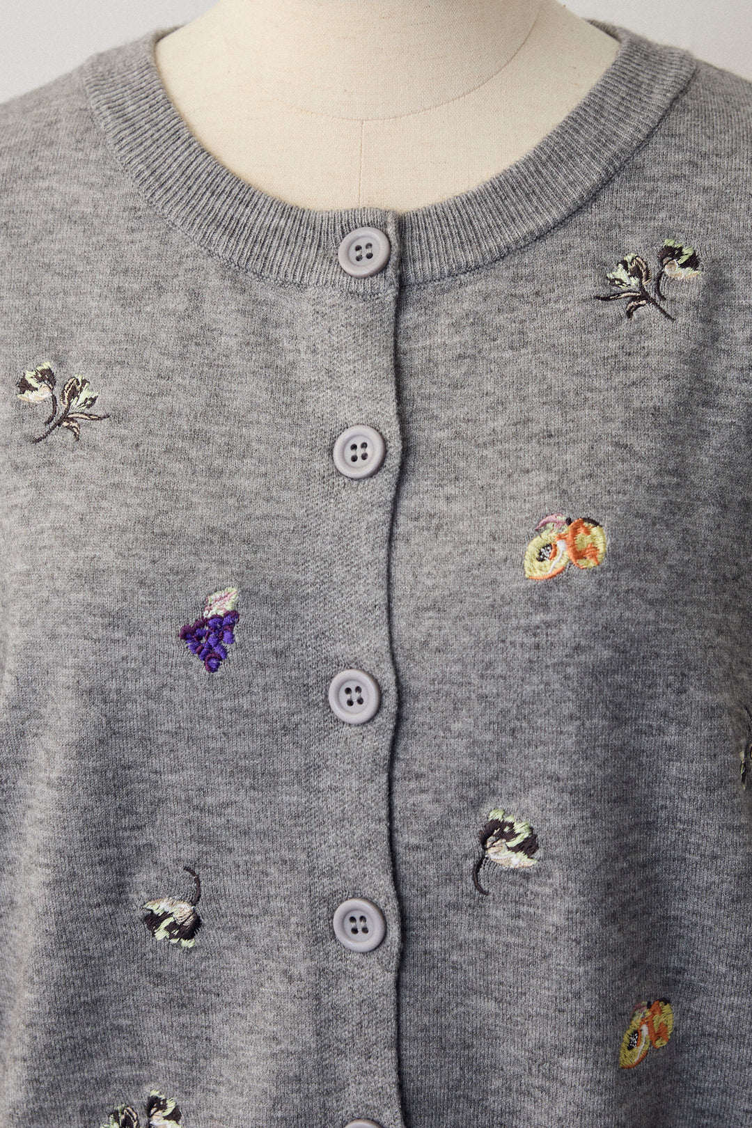 [予約]フルーツフラワー刺繍ニットカーデ