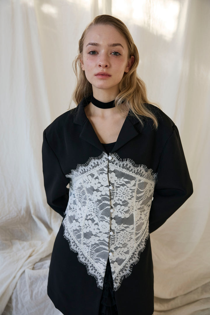 [予約]美ラインウエストレースデザインジャケット