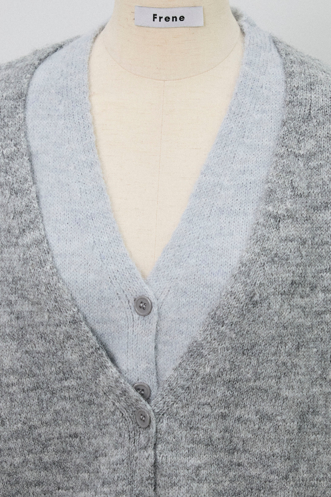 [予約]配色レイヤードニットカーデ