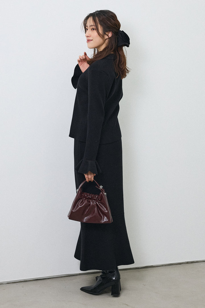 [予約]フロントラッフルデザインニットセットアップ