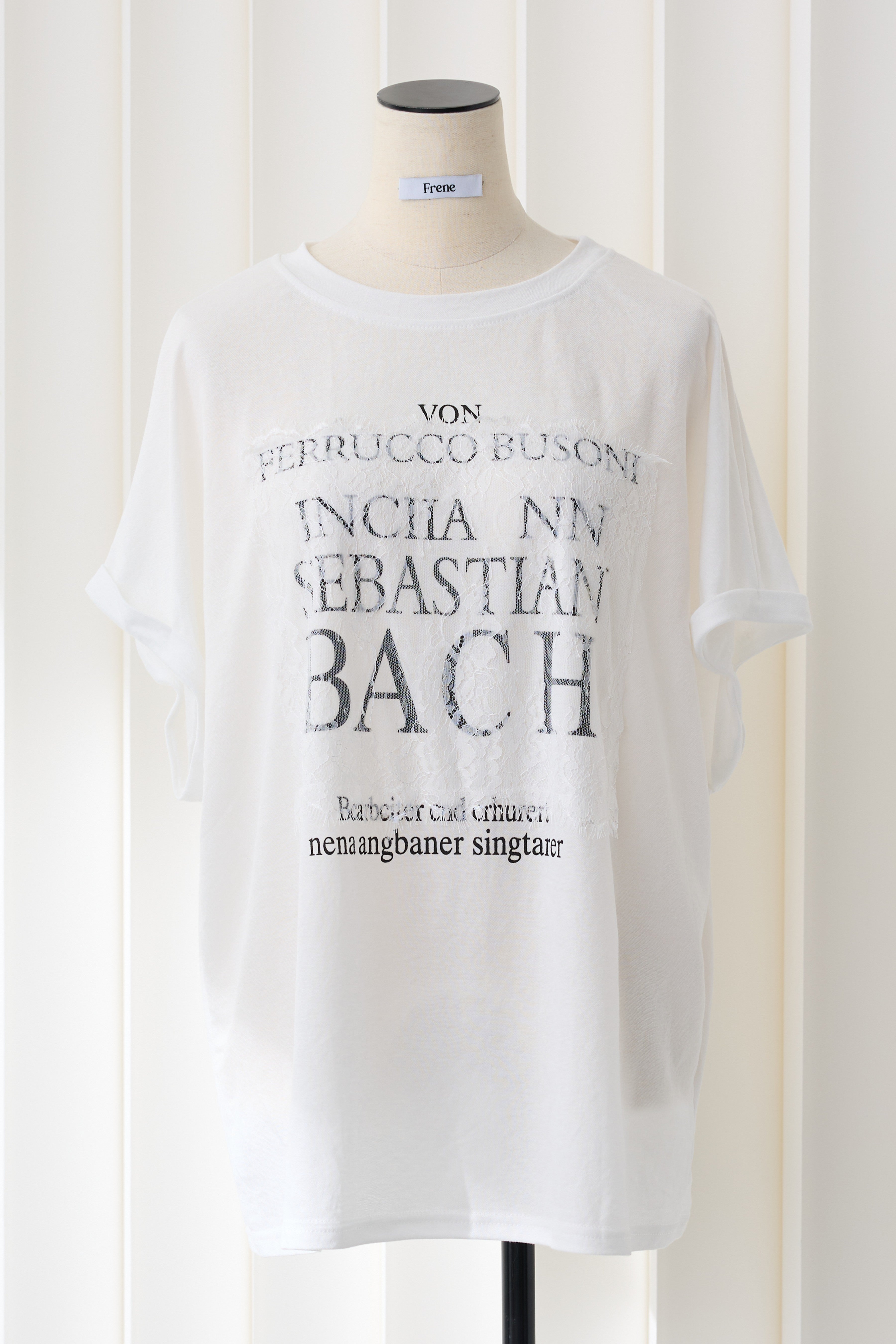 レースレイヤードデザインTシャツ 予約]レースレイヤードロゴTシャツ – Frene
