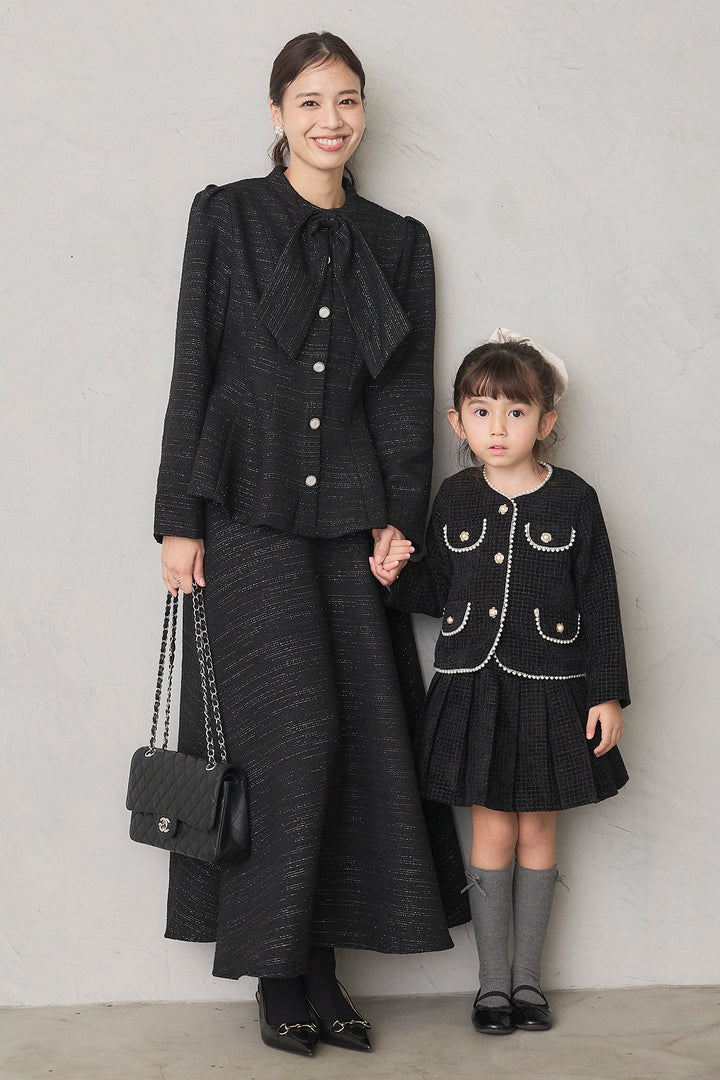 [予約]パールツイードジャケット＋プリーツスカートセット