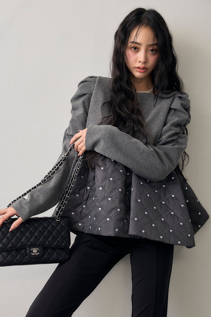 [予約]ハートキルティングドッキングぺプラムチュニック