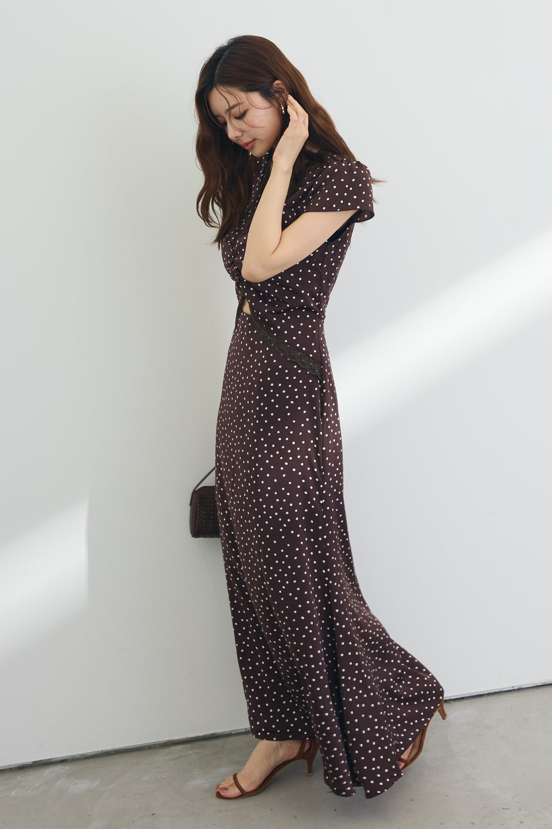 [予約]フロントカットドット美シルエットワンピ