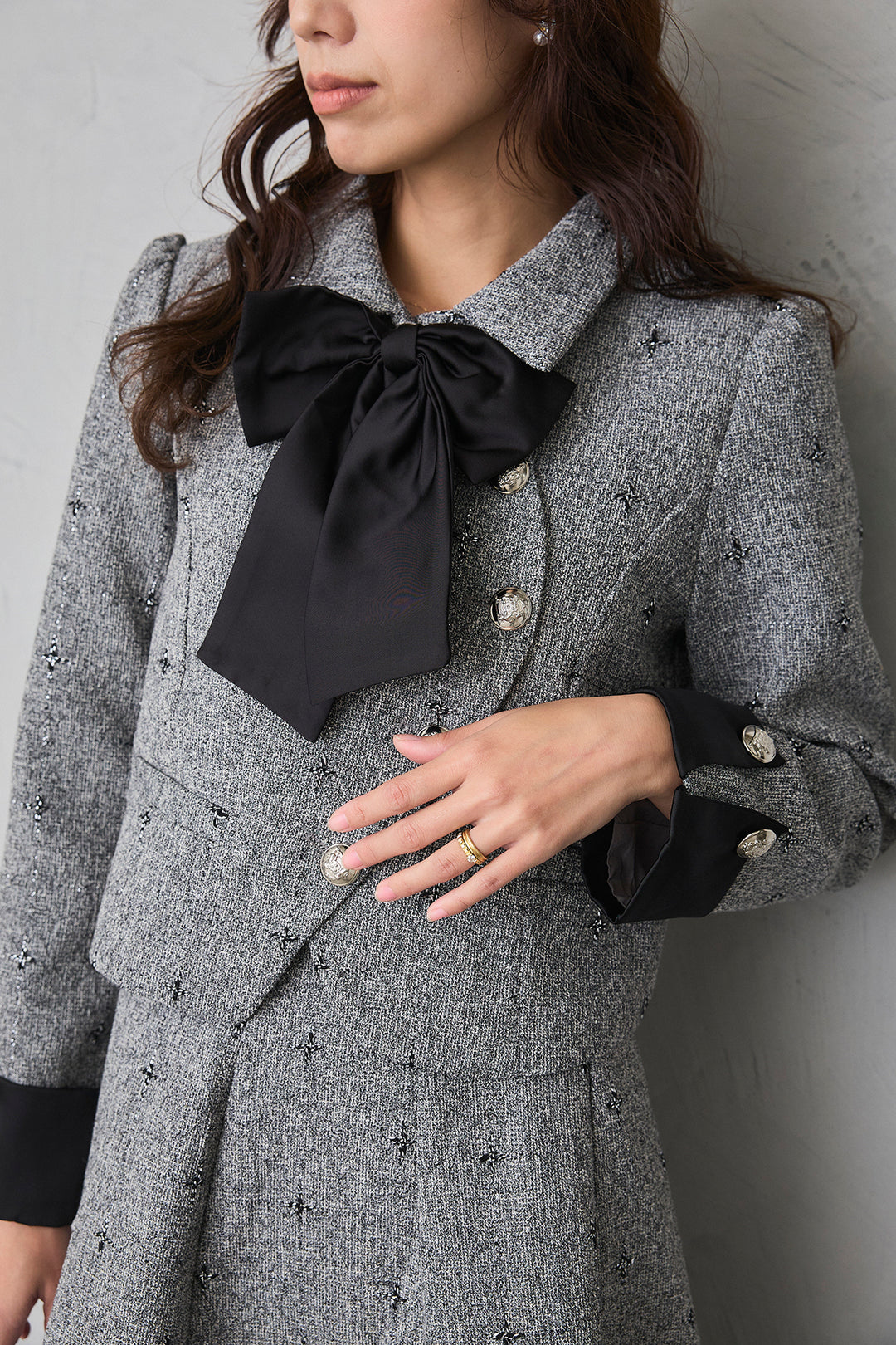 [予約]クラシックラインツイードリボン2wayセットアップ