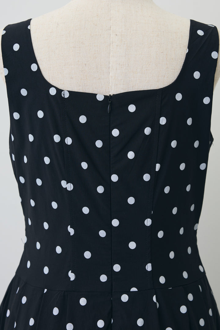 [予約]ドットレトロシルエットワンピース