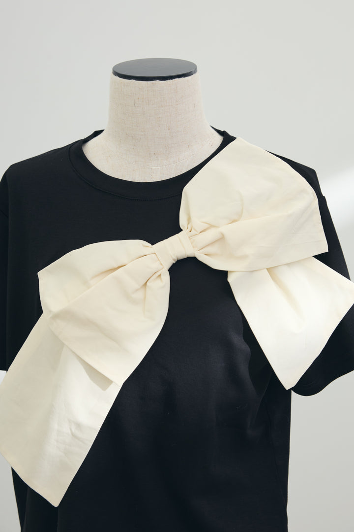 [予約]ショルダーリボンポイントTシャツ