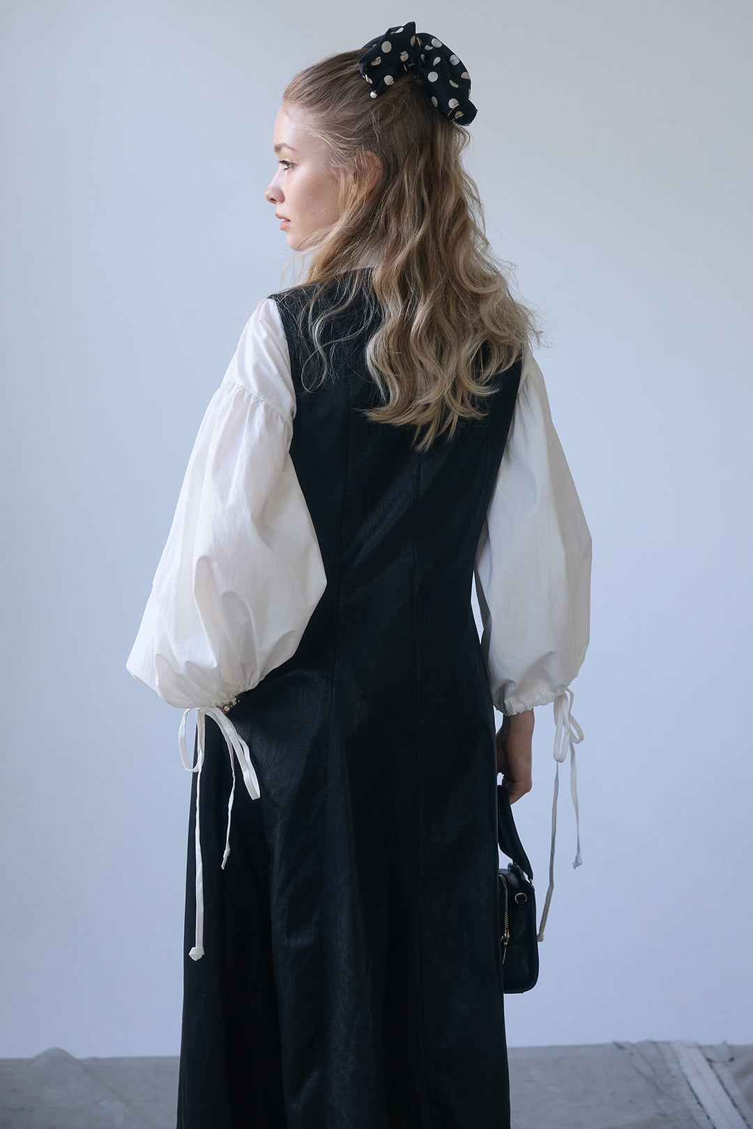 [予約/SET]ワイドスリーブドロストクロップドシャツ+フロントZIPレザーライクジャンスカ(2set)