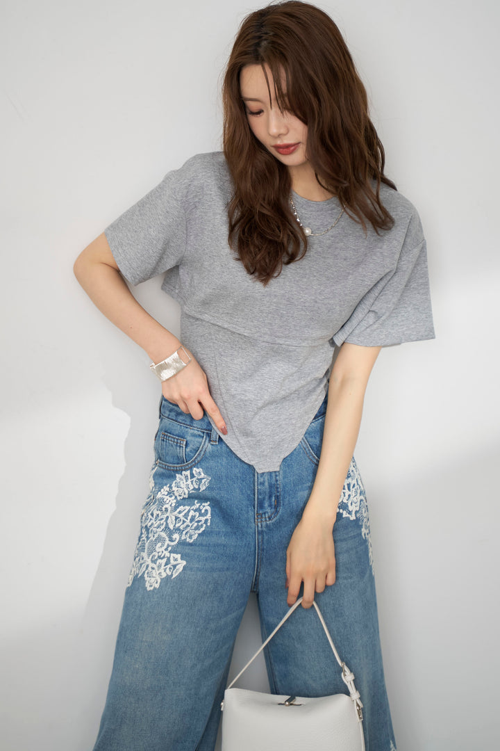 [予約]バックレースアップTシャツ