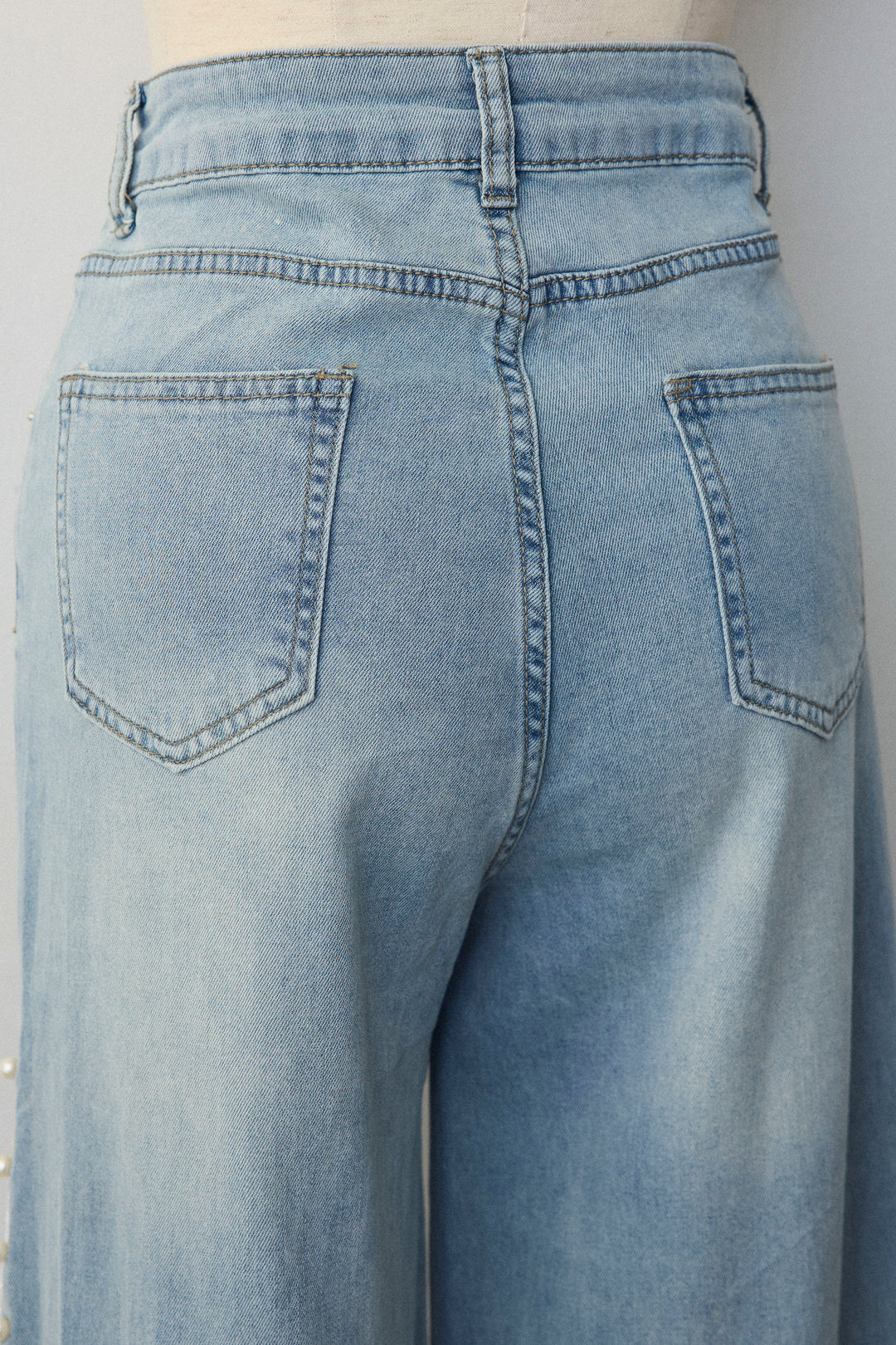 [予約]サイドレース切替ハイウエストデニム