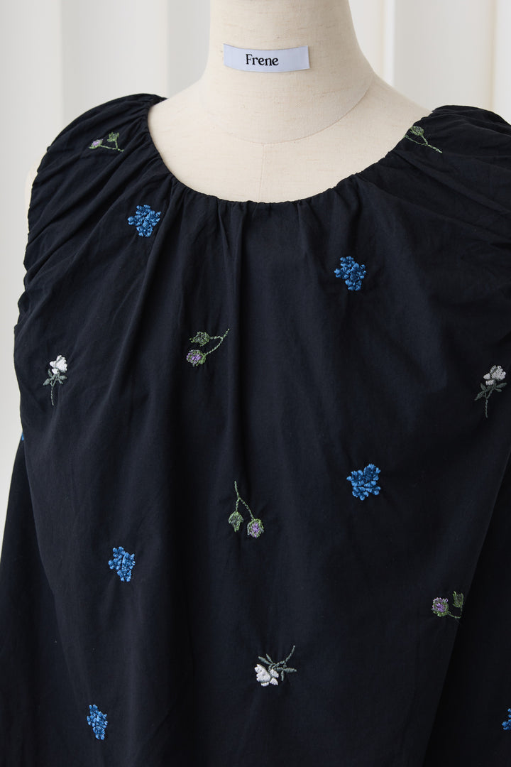 [予約]刺繍ローンバルーンヘムブラウス