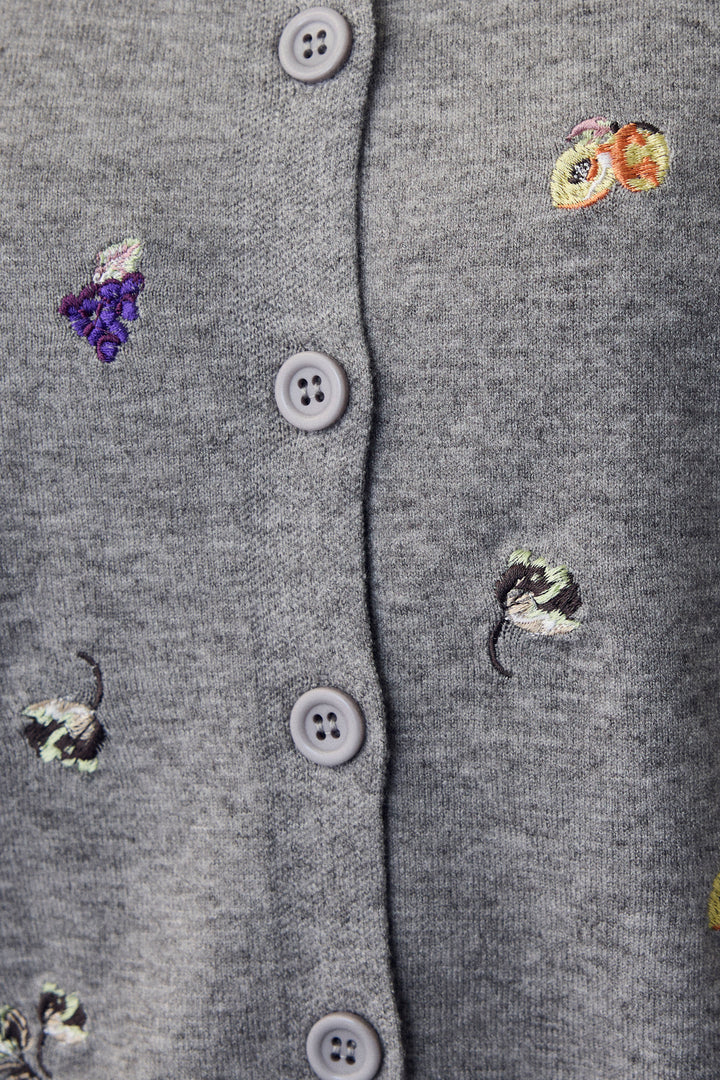 [予約]フルーツフラワー刺繍ニットカーデ