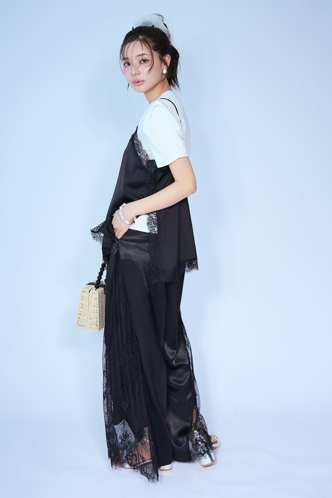 [予約]サイドレースデザインリラックスパンツ