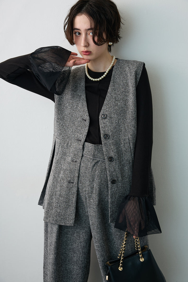 [予約]サマーツイードボックスプリーツベスト