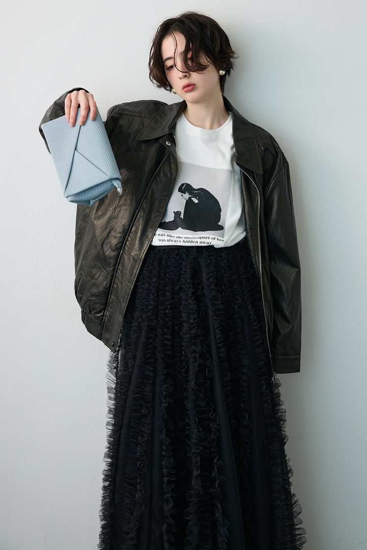 [予約]グロッシーワッシャーレザーライクジャケット