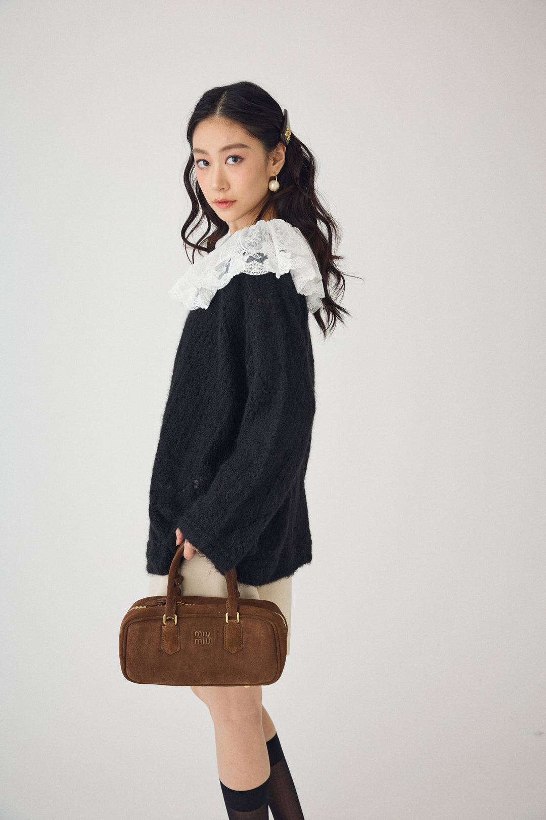 [予約]ダブルレースカラードッキングニット