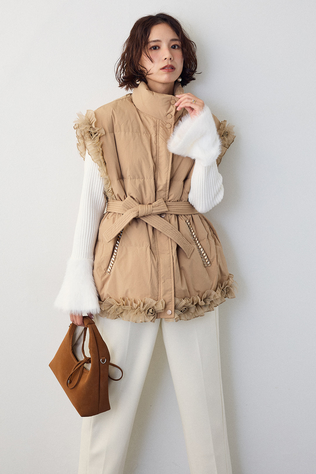 [予約]フリルチュールスリーブ美ラインベスト