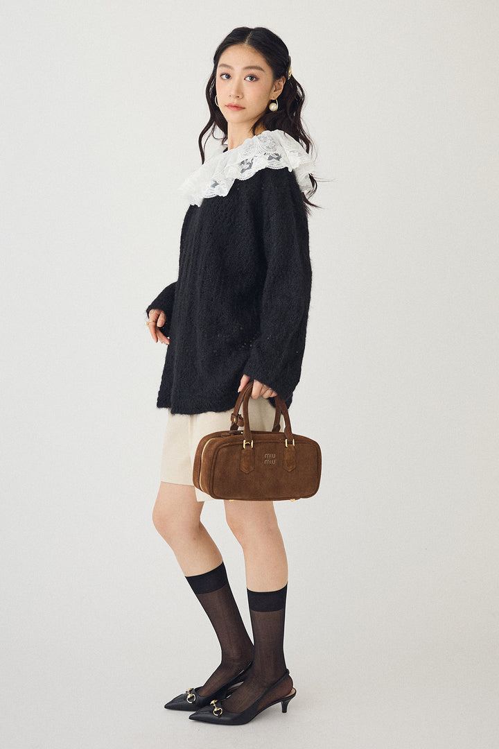 [予約/SET]ダブルレースカラードッキングニット+ウールタッチセンタープレスハーフパンツ(2set)