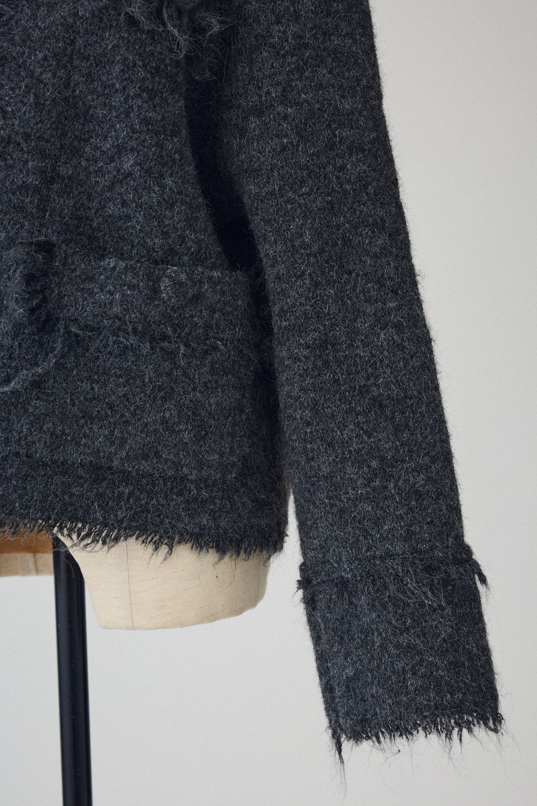 [予約]デニムシャツドッキングツイードカーデ