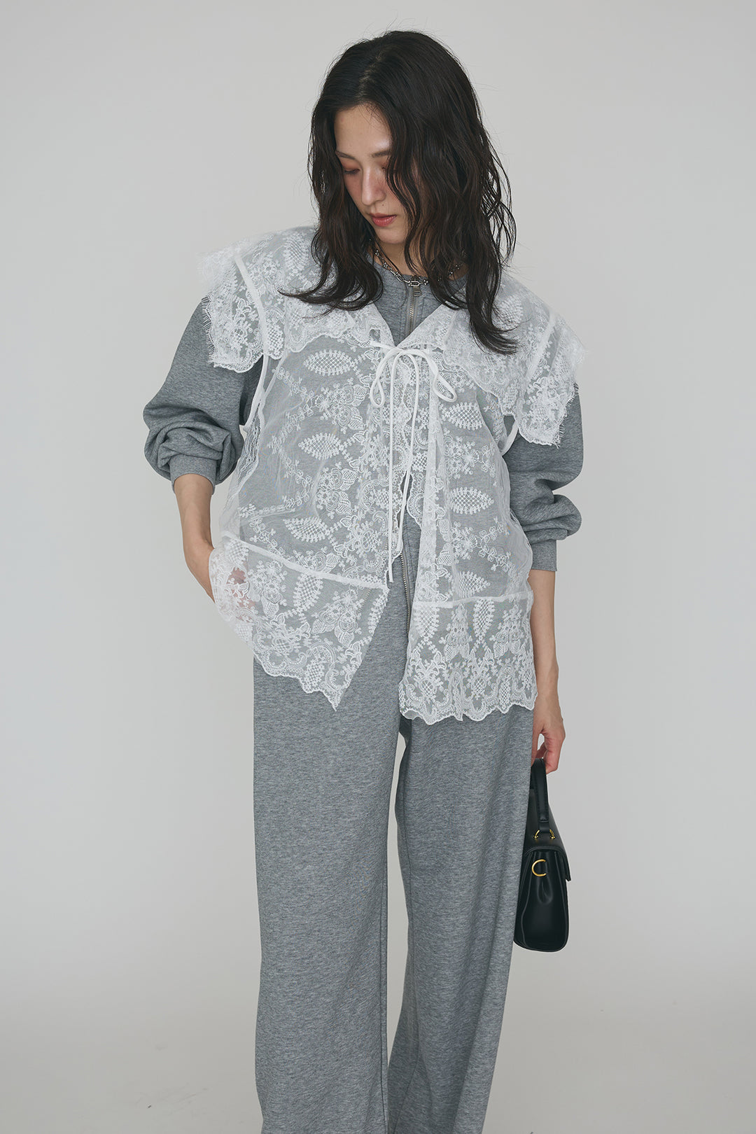 [予約]総レースカラーベストセットスウェットパンツセットアップ